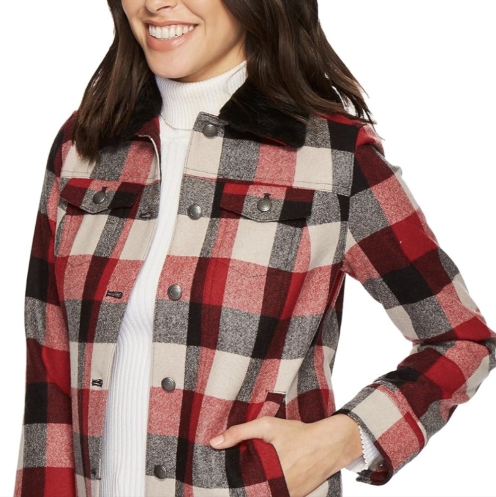 New & Rare Pendleton Wool Jacket With Fur Collar - image 3